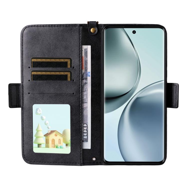 For Realme 14 Pro 5G / Narzo 80 Pro Multi-card Slots Crossbody Cowhide Leather Phone Case