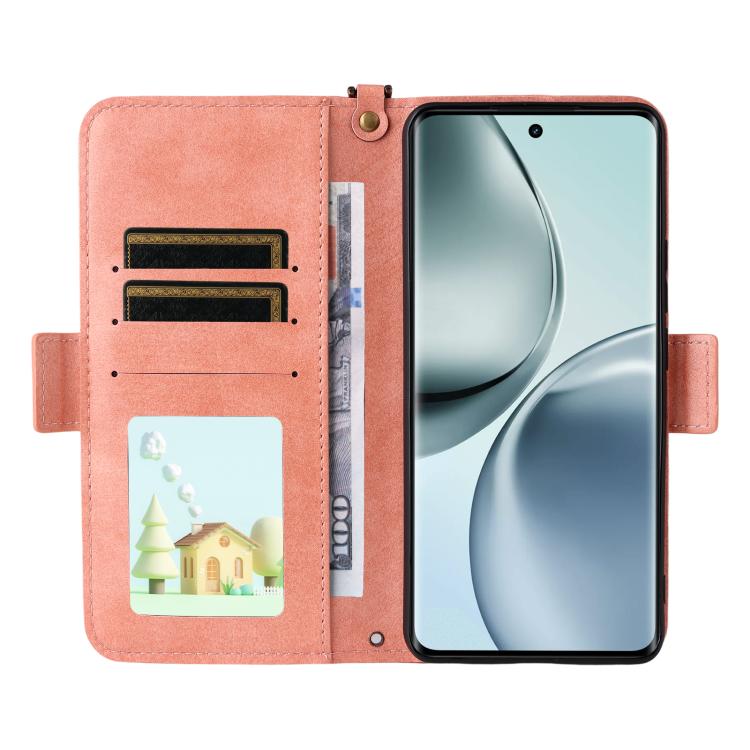 For Realme 14 Pro 5G / Narzo 80 Pro Multi-card Slots Crossbody Cowhide Leather Phone Case