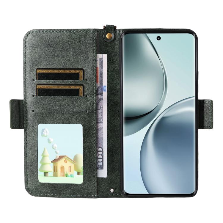 For Realme 14 Pro 5G / Narzo 80 Pro Multi-card Slots Crossbody Cowhide Leather Phone Case