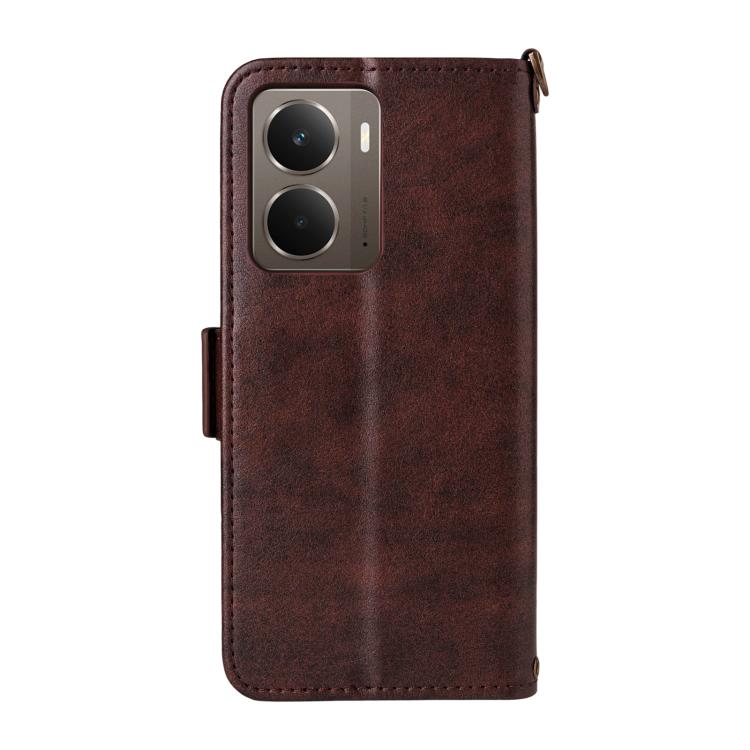 For Realme P3 Global / Neo7x / 14 5G Multi-card Slots Crossbody Cowhide Leather Phone Case