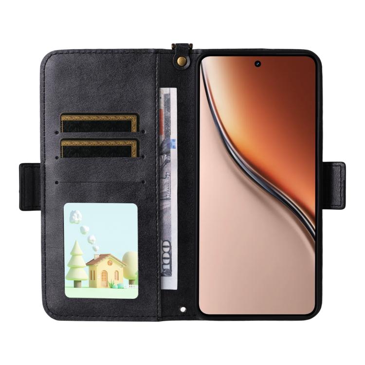 For Realme P3 Global / Neo7x / 14 5G Multi-card Slots Crossbody Cowhide Leather Phone Case
