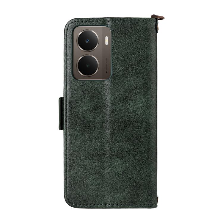 For Realme P3 Global / Neo7x / 14 5G Multi-card Slots Crossbody Cowhide Leather Phone Case