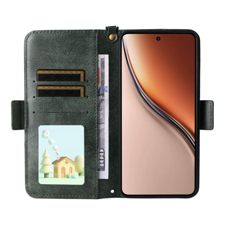 For Realme P3 Global / Neo7x / 14 5G Multi-card Slots Crossbody Cowhide Leather Phone Case
