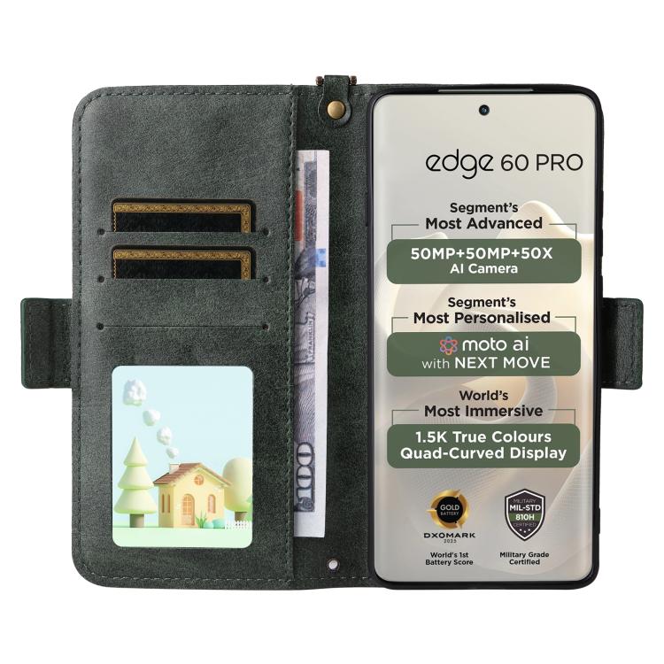 For Motorola Edge 60 Pro / 60s Pro 5G Multi-card Slots Crossbody Cowhide Leather Phone Case