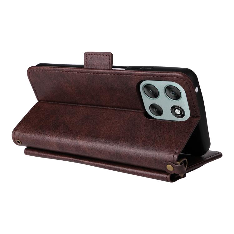 For Motorola Moto G56 / G66j / G66y 5G Multi-card Slots Crossbody Cowhide Leather Phone Case