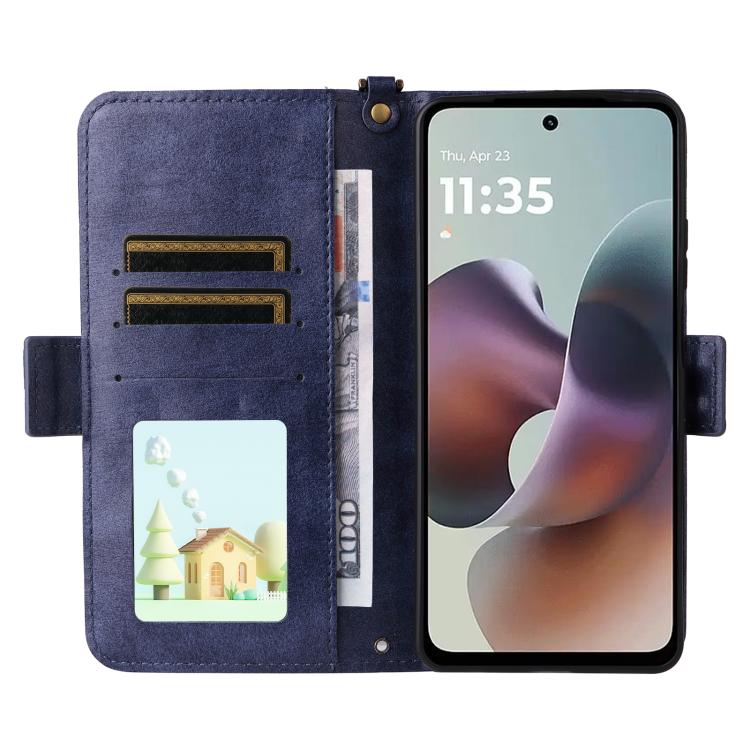 For Motorola Moto G56 / G66j / G66y 5G Multi-card Slots Crossbody Cowhide Leather Phone Case