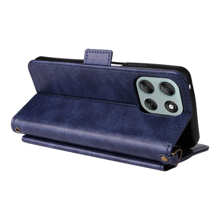 For Motorola Moto G56 / G66j / G66y 5G Multi-card Slots Crossbody Cowhide Leather Phone Case
