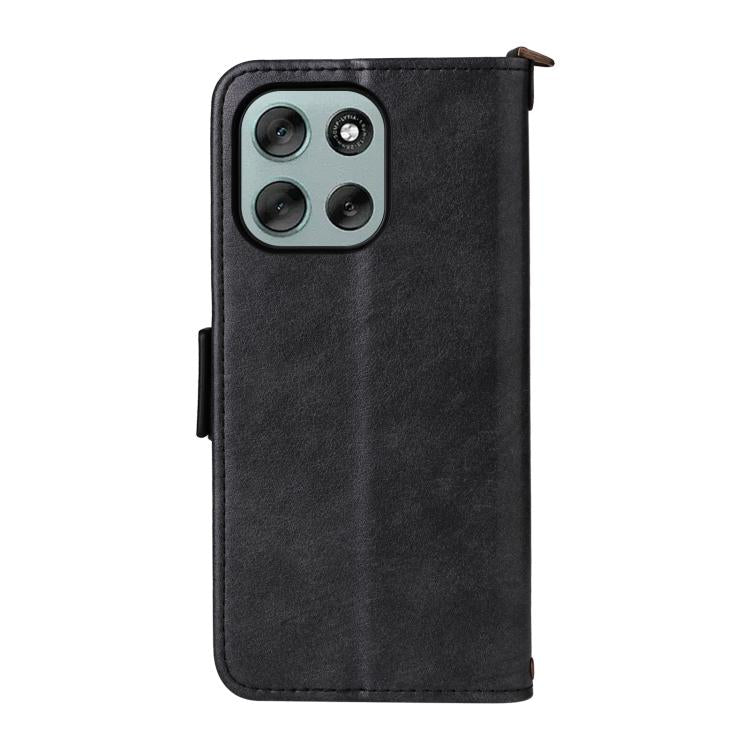 For Motorola Moto G56 / G66j / G66y 5G Multi-card Slots Crossbody Cowhide Leather Phone Case