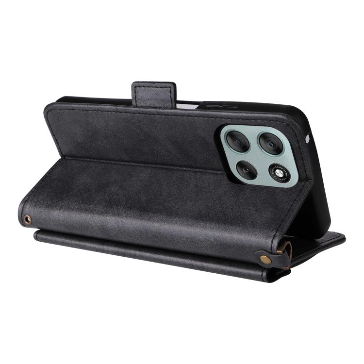 For Motorola Moto G56 / G66j / G66y 5G Multi-card Slots Crossbody Cowhide Leather Phone Case