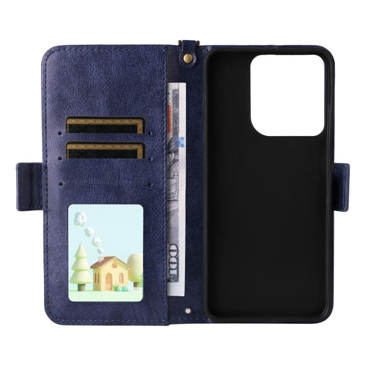 For Motorola Moto G15 / G15 Power Multi-card Slots Crossbody Cowhide Leather Phone Case