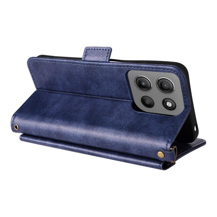 For Motorola Moto G15 / G15 Power Multi-card Slots Crossbody Cowhide Leather Phone Case
