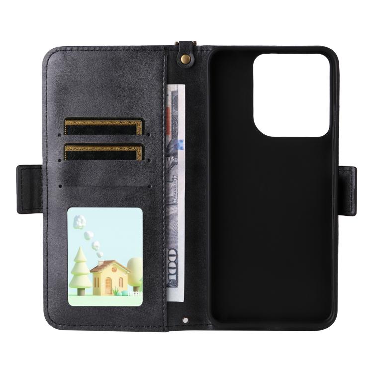 For Motorola Moto G15 / G15 Power Multi-card Slots Crossbody Cowhide Leather Phone Case