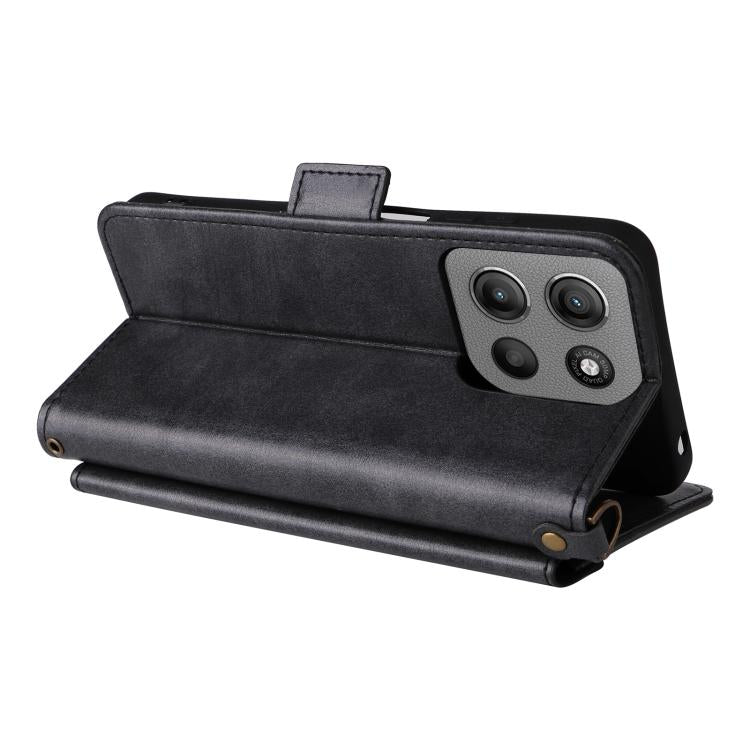 For Motorola Moto G15 / G15 Power Multi-card Slots Crossbody Cowhide Leather Phone Case