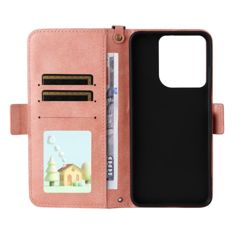 For Motorola Moto G15 / G15 Power Multi-card Slots Crossbody Cowhide Leather Phone Case