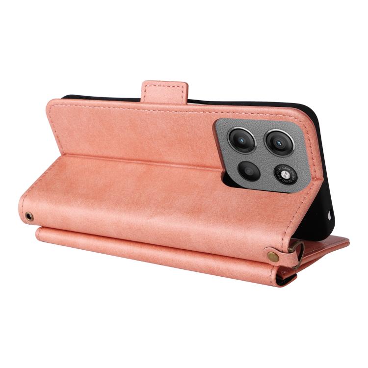 For Motorola Moto G15 / G15 Power Multi-card Slots Crossbody Cowhide Leather Phone Case
