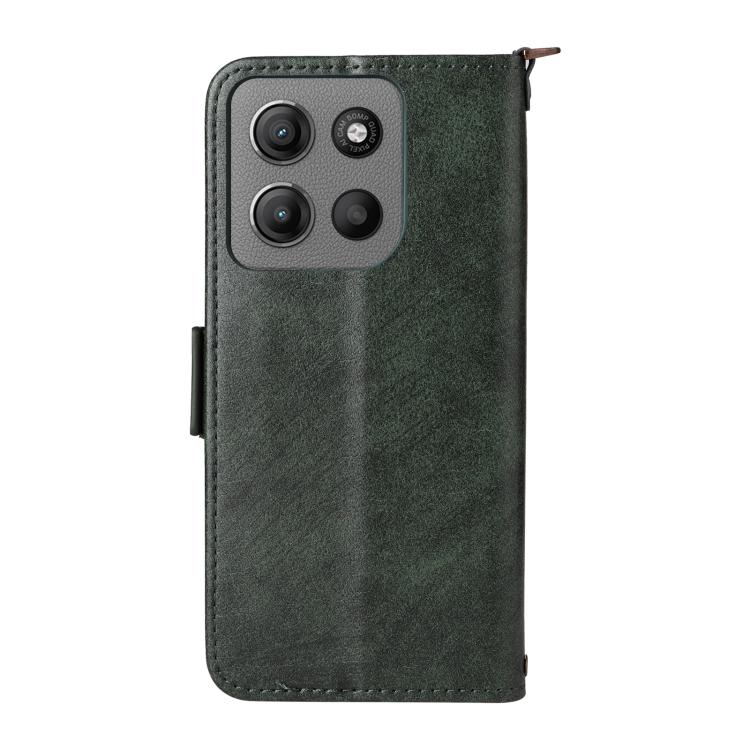 For Motorola Moto G15 / G15 Power Multi-card Slots Crossbody Cowhide Leather Phone Case
