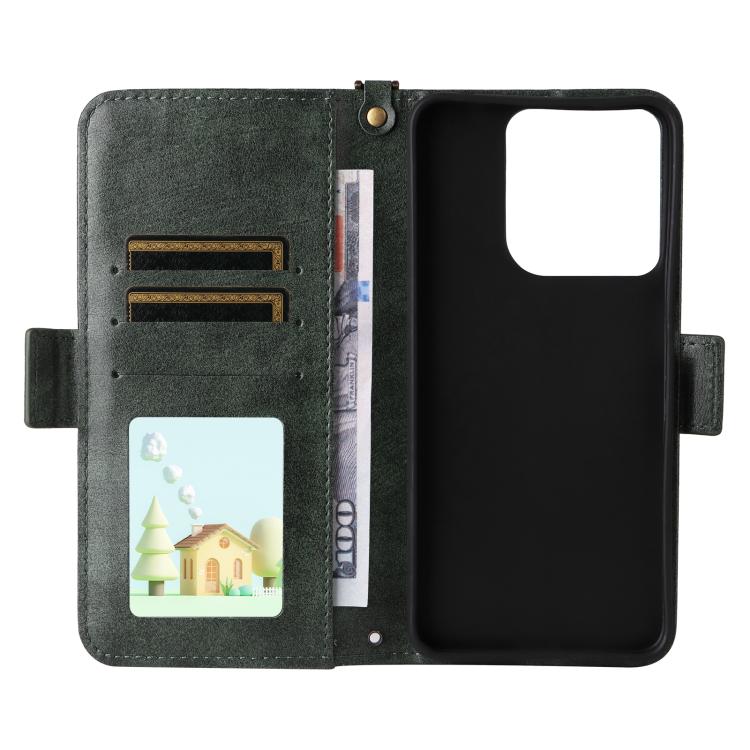 For Motorola Moto G15 / G15 Power Multi-card Slots Crossbody Cowhide Leather Phone Case