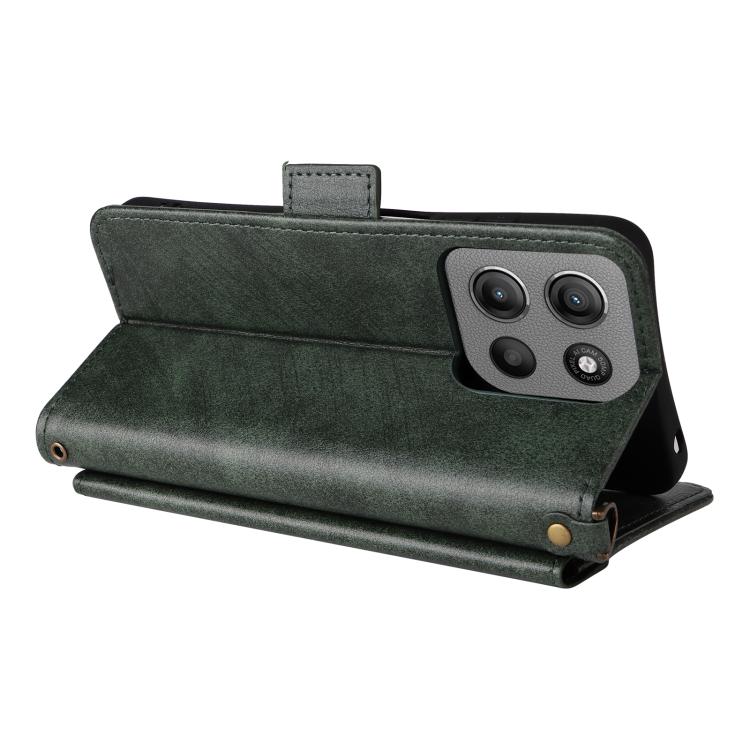For Motorola Moto G15 / G15 Power Multi-card Slots Crossbody Cowhide Leather Phone Case