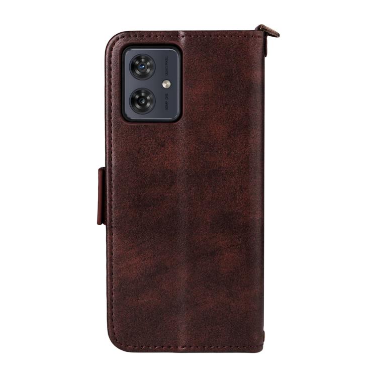 For Motorola Moto G54 / G64 / G64y Multi-card Slots Crossbody Cowhide Leather Phone Case