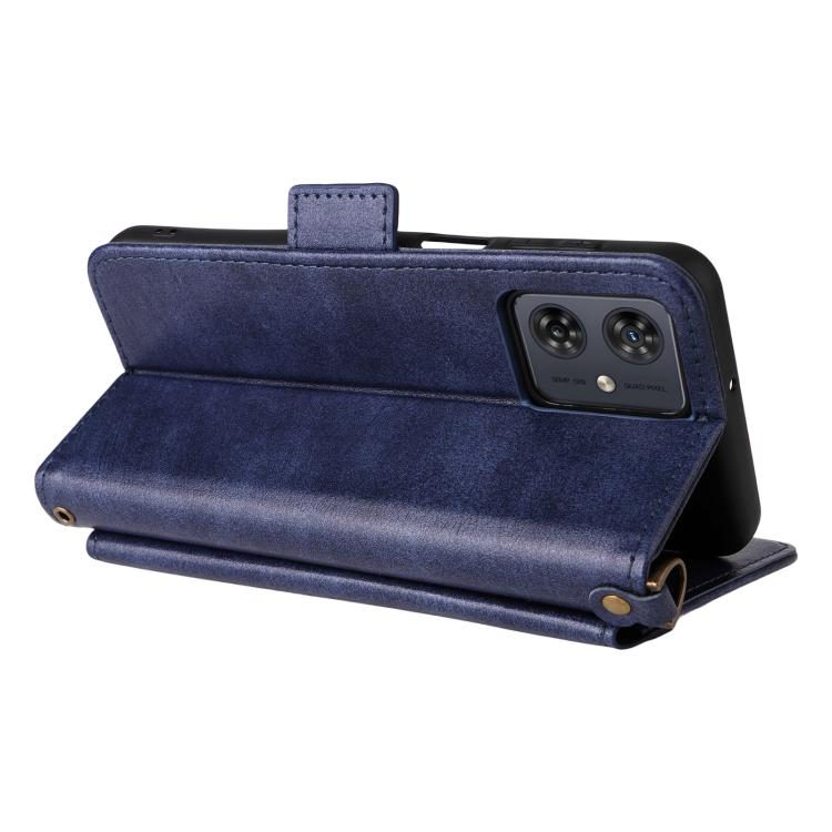 For Motorola Moto G54 / G64 / G64y Multi-card Slots Crossbody Cowhide Leather Phone Case