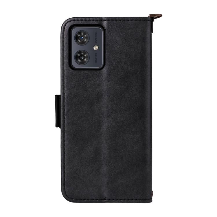For Motorola Moto G54 / G64 / G64y Multi-card Slots Crossbody Cowhide Leather Phone Case