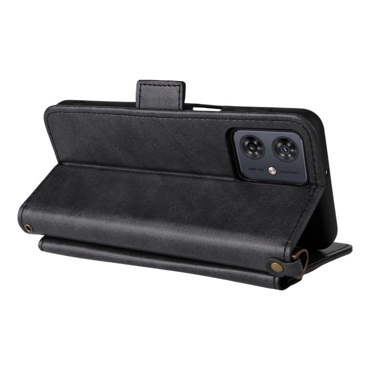 For Motorola Moto G54 / G64 / G64y Multi-card Slots Crossbody Cowhide Leather Phone Case