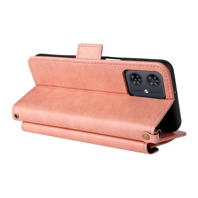 For Motorola Moto G54 / G64 / G64y Multi-card Slots Crossbody Cowhide Leather Phone Case