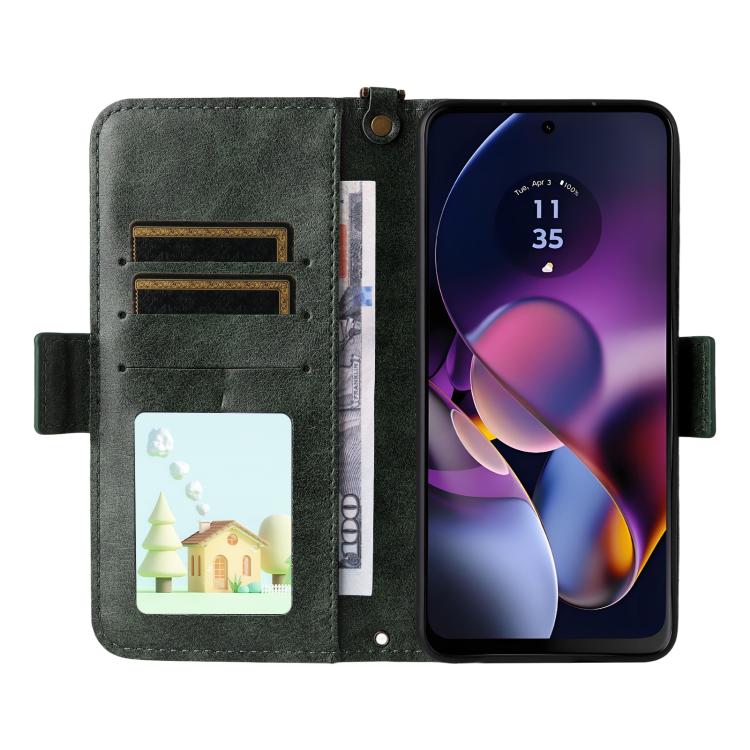 For Motorola Moto G54 / G64 / G64y Multi-card Slots Crossbody Cowhide Leather Phone Case