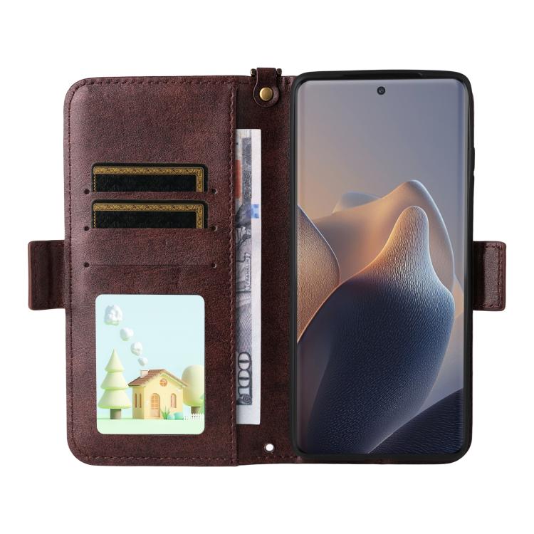 For Motorola Edge 60 Fusion Multi-card Slots Crossbody Cowhide Leather Phone Case