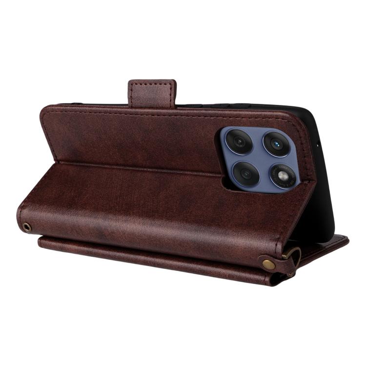 For Motorola Edge 60 Fusion Multi-card Slots Crossbody Cowhide Leather Phone Case