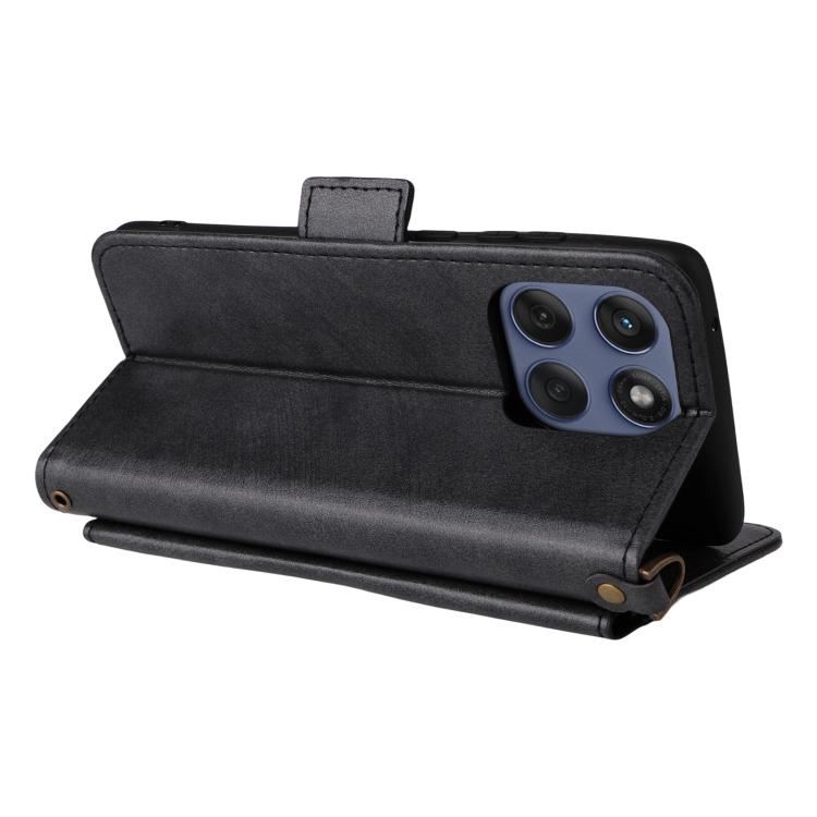 For Motorola Edge 60 Fusion Multi-card Slots Crossbody Cowhide Leather Phone Case