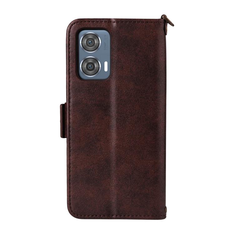 For Motorola Edge 50 Fusion Multi-card Slots Crossbody Cowhide Leather Phone Case