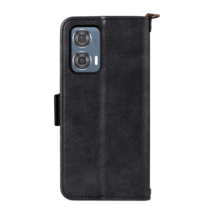 For Motorola Edge 50 Fusion Multi-card Slots Crossbody Cowhide Leather Phone Case