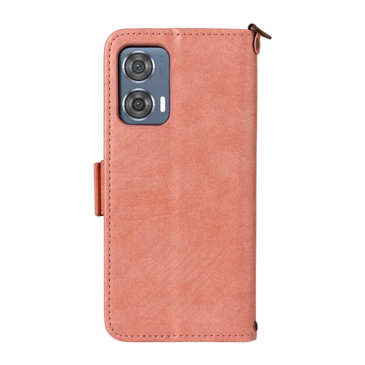 For Motorola Edge 50 Fusion Multi-card Slots Crossbody Cowhide Leather Phone Case