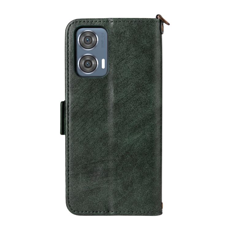 For Motorola Edge 50 Fusion Multi-card Slots Crossbody Cowhide Leather Phone Case