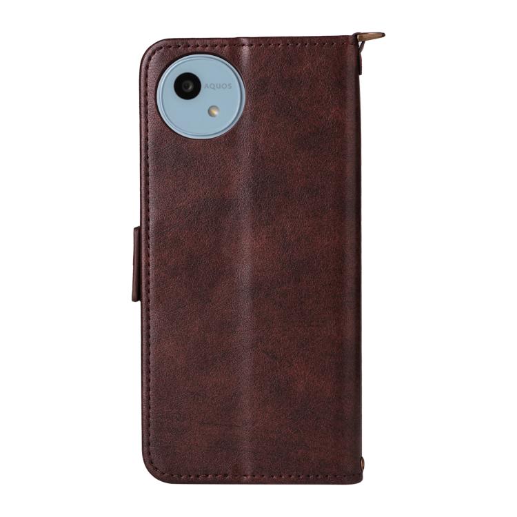 For Sharp Aquos wish5 Multi-card Slots Crossbody Cowhide Leather Phone Case