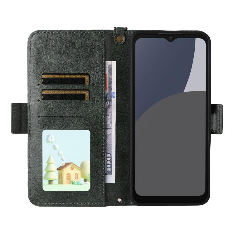 For Sharp Aquos wish5 Multi-card Slots Crossbody Cowhide Leather Phone Case