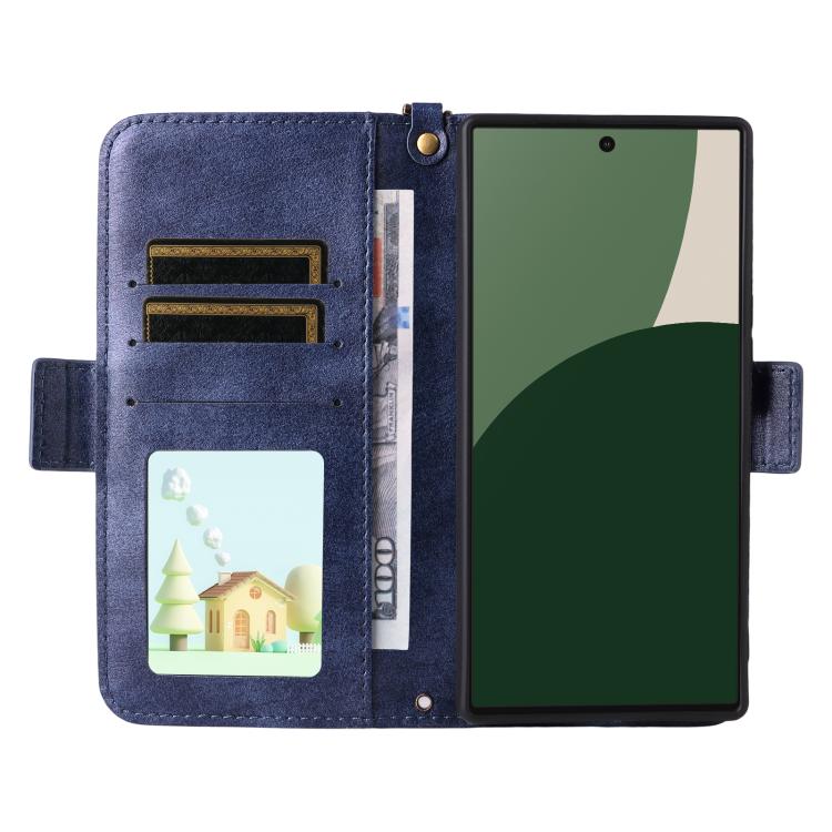 For Sharp Aquos R10 / R9 Multi-card Slots Crossbody Cowhide Leather Phone Case