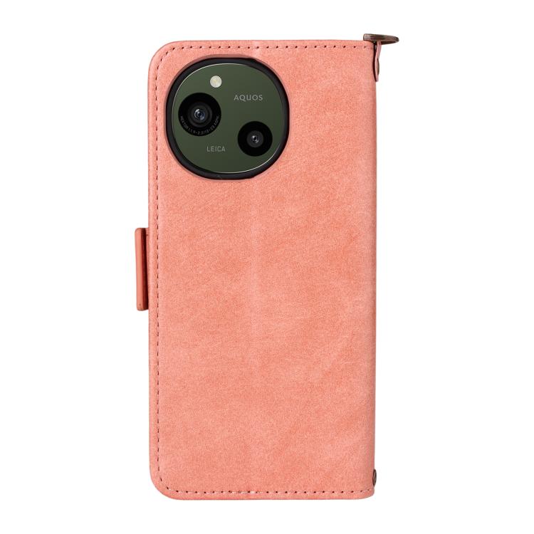 For Sharp Aquos R10 / R9 Multi-card Slots Crossbody Cowhide Leather Phone Case