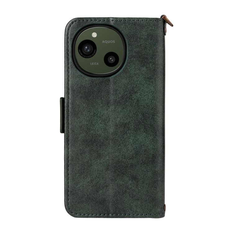 For Sharp Aquos R10 / R9 Multi-card Slots Crossbody Cowhide Leather Phone Case