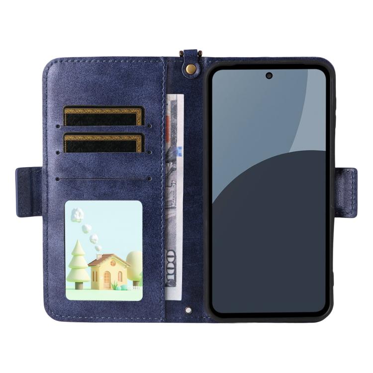 For Sharp Aquos Sense9 Multi-card Slots Crossbody Cowhide Leather Phone Case