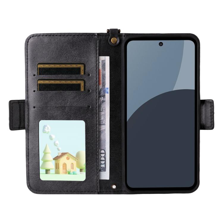 For Sharp Aquos Sense9 Multi-card Slots Crossbody Cowhide Leather Phone Case