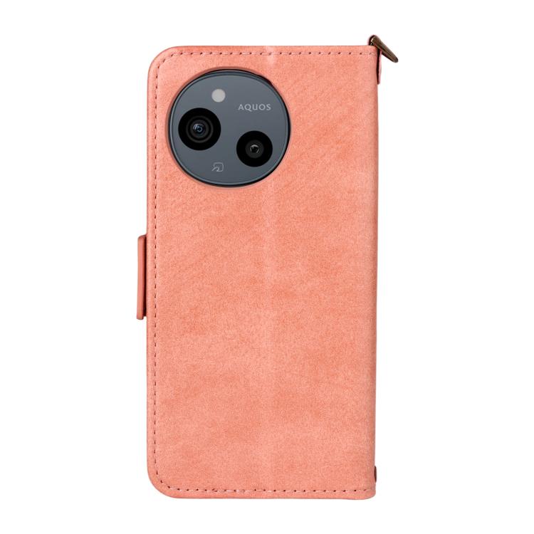 For Sharp Aquos Sense9 Multi-card Slots Crossbody Cowhide Leather Phone Case