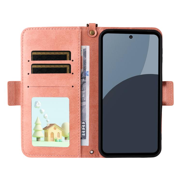 For Sharp Aquos Sense9 Multi-card Slots Crossbody Cowhide Leather Phone Case