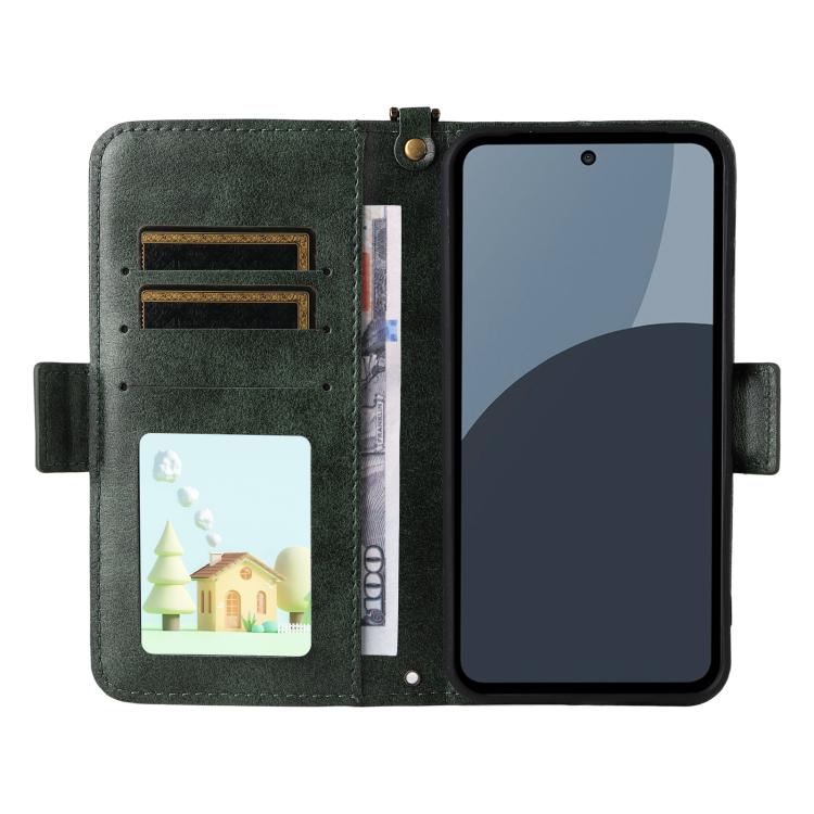 For Sharp Aquos Sense9 Multi-card Slots Crossbody Cowhide Leather Phone Case