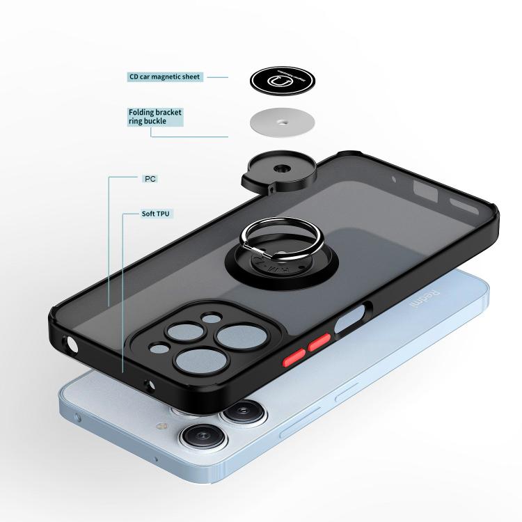 For Redmi 12 4G Q Shadow 1 Series TPU + PC Phone Case with Ring