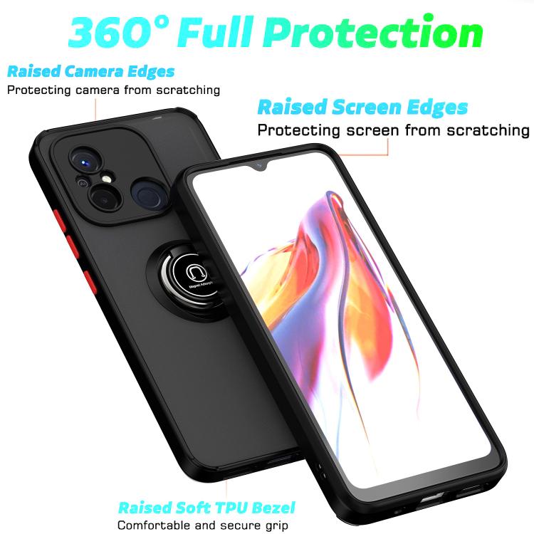 For Redmi 12C / 11A Q Shadow 1 Series TPU + PC Phone Case with Ring