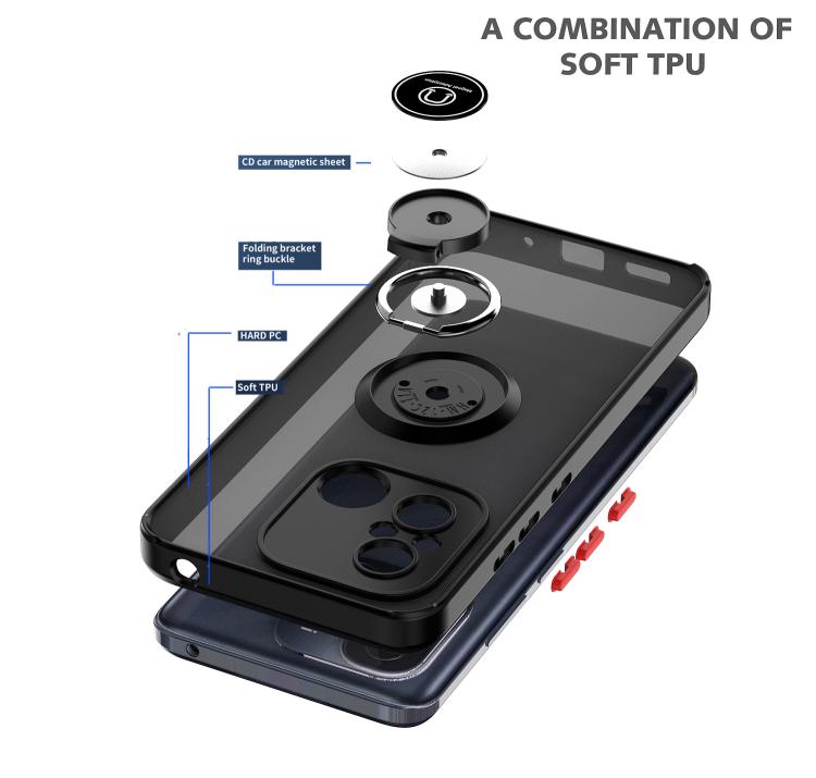 For Redmi 12C / 11A Q Shadow 1 Series TPU + PC Phone Case with Ring