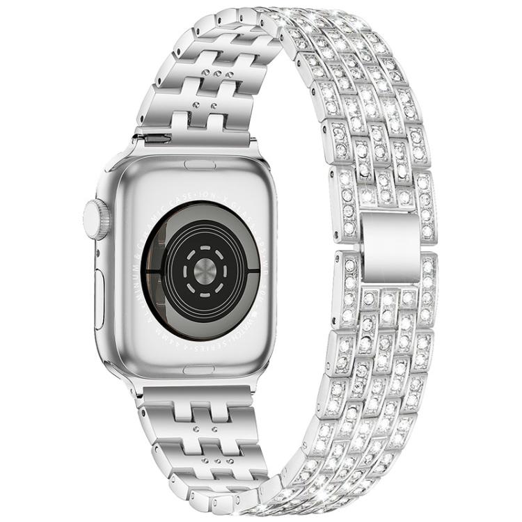 For Apple Watch 42 / 44 / 45 / 46 / 49mm xDfind Five Beads Full Diamond Metal Watch Band
