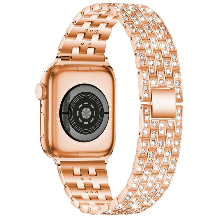 For Apple Watch 42 / 44 / 45 / 46 / 49mm xDfind Five Beads Full Diamond Metal Watch Band